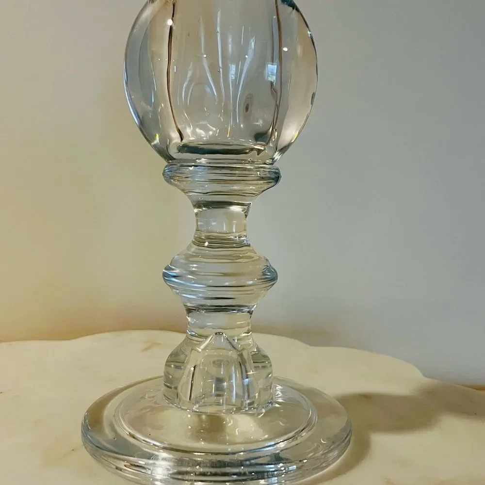 Crystal Clear Glass Candle Holder